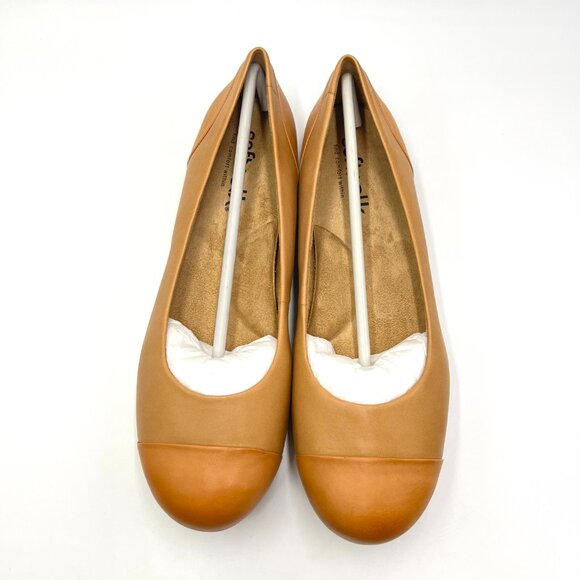 Softwalk‎ Womens 10M Sonoma Cognac Brown Leather Slip On Comfort Flats Shoes - Picture 3 of 14